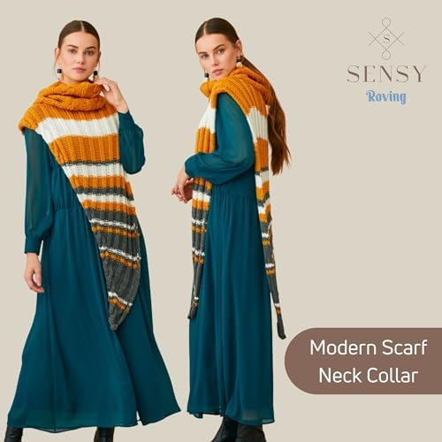 S Sensy Roving - Premium Acrylic&Wool Blend Yarn, 5 Skein Black, 131 Yards