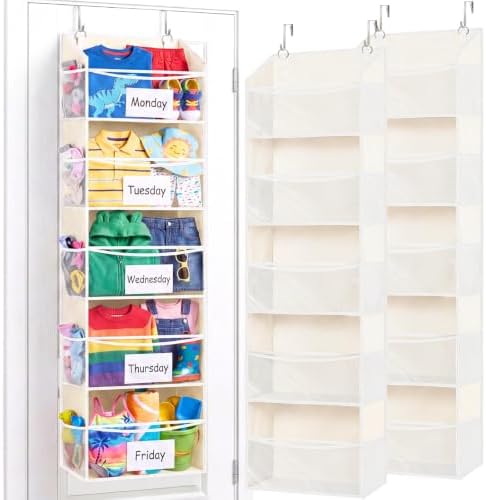 Ofiray-home 5Tiers Over Door Organizer, Weekly Clothes Organizer for Kids
