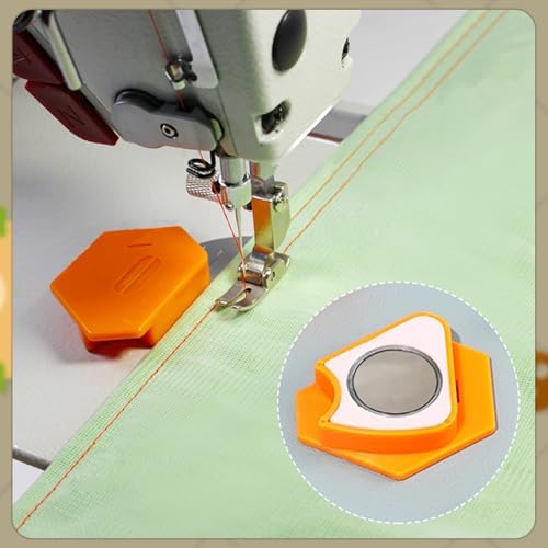 2025 Upgraded Magnetic Seam Guide for Sewing Machine,Multi-Purpose Tool Polygonal Strong Magnetic Gauge,Polygonal Multifucntional Seam Guide Hemmer with Scale,Sewing Accessories Supplies (A-Orange)