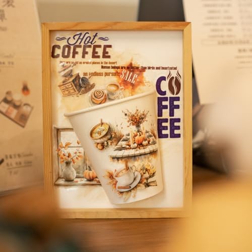120 Pcs Coffee Themed PET Stickers Set, Vintage Aesthetic Stickers for Scrapbooking, Journaling, and DIY Crafts