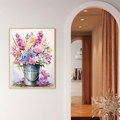 EIBEILI Diamond Art Kits for Adults-Colorful Flowers BucketDiamond Painting