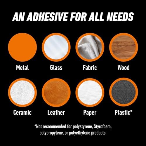 Gorilla Clear Grip Waterproof Contact Adhesive Minis, Four .2 Ounce Tubes, Clear, (Pack of 1)