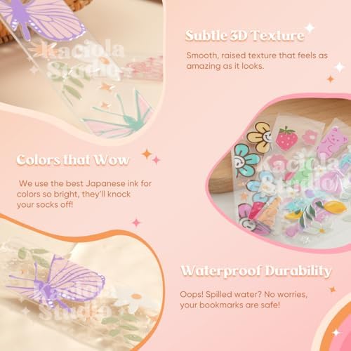 24 Set Bookmark Making Kit, Acrylic Bookmark Blanks with 24 UV DTF Stickers About Booklover Theme and 24Tassels,Blank Bookmarks UV DTF Transfers Stickers for DIY Crafts Hanging Tag Gift Bookmarks DIY