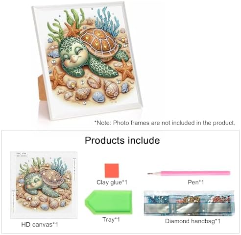 AiYuanzsh DIY Diamond Art Painting Kits for Adults, 5D Special Shape Crystal Rhinestone Diamond Art Kits for Beginners, for Home Wall Decoration Gift 12x12 inch, Turtle Sleeping