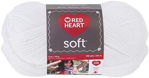 RED HEART Soft Yarn, White