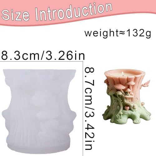 Resin Mushroom Molds, Silicone Tree Stump Mold for Epoxy, Concrete