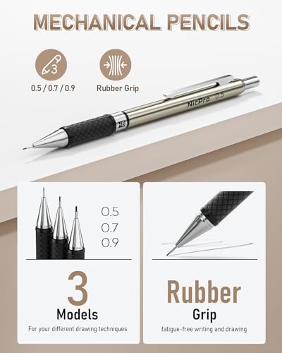 Nicpro 30PCS Art Mechanical Pencil Set in Leather Case