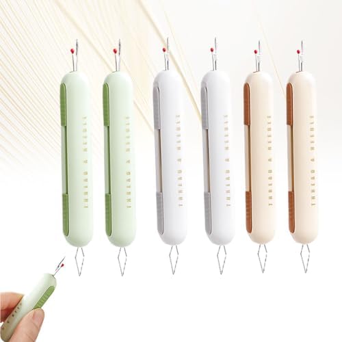 2 in 1 Needle Threader Seam Ripper, 2026 New Needle Threaders Seam Rippers for Sewing, Upgraded Needle Threading and Seam Remover Sewing Seam Ripper Tools (6Pcs)