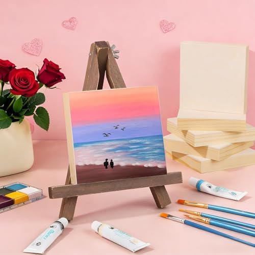 8 Pack 6x6 Inch Unfinished Square Wood Panels for DIY Painting Crafts