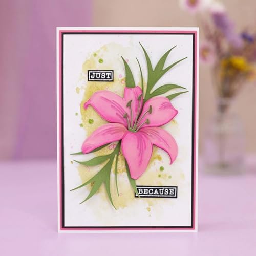 Cutting Dies Metal Stencils Scrapbooking Tools DIY Embossing Template for Paper Card Making Album Arts Crafts Supplies (Lily-10x17.9cm)