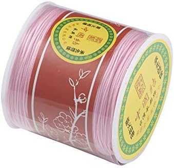 Elecrelive 100 Yards Pink Braided Nylon Crafting Thread Macrame Cord Rope