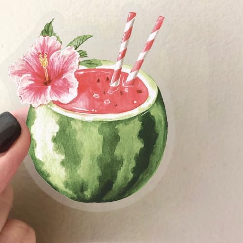 50 PCS Watercolor Fruit Stickers for Teens Adults, Cute Coquette Vinyl Decals for Scrapbooking Journal,Laptop, DIY, Laptop, Skateboard,Luggage Water Bottle Travel Case Decal Gift