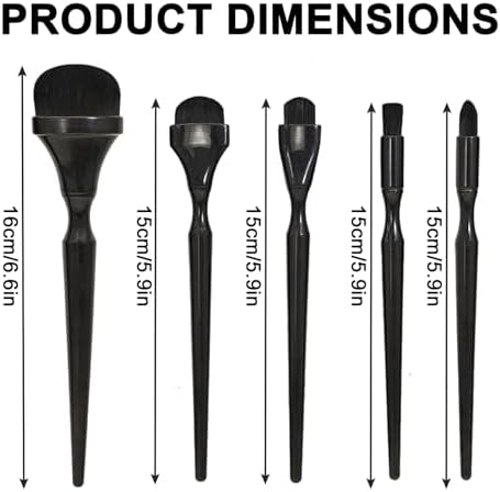 5 Pack Charcoal Blending Brushes Set, Multi-Size Soft Synthetic Fiber Art Paint Brushes for Acrylic, Oil, Watercolor & Gouache, Suitable for Artists, Teachers and Students