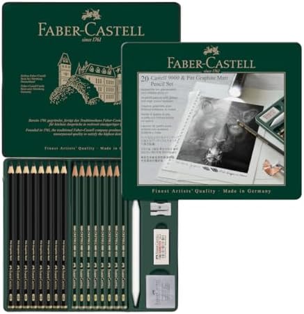 Faber-Castell Graphite Pencil Pitt Mat - 8pcs. and 9000 8pcs. in tin