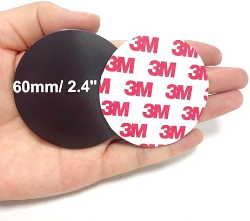 20Pack, 2.4" Big Round Magnets with Adhesive Backing, Precut Strong Sticky Magnetic Dots Tapes for DIY Crafts Projects Whiteboard, Fridge, Organization (2.4" x 0.08" Thick-20PCS)