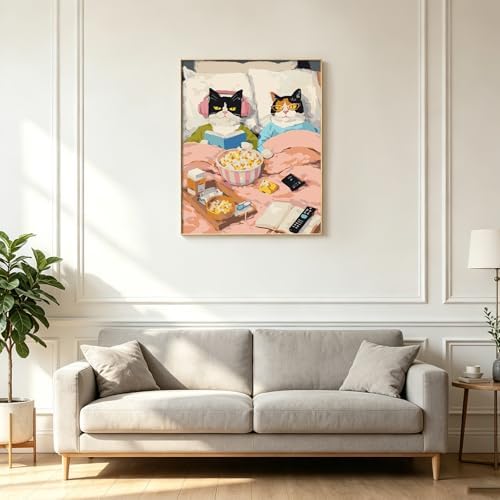 Kalonyth Black Cat Paint by Numbers Kit for Adults, 16x20 inch, No Framed