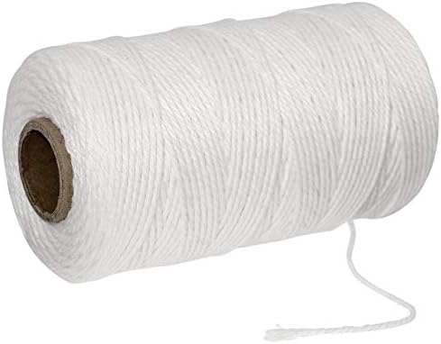 jijAcraft Butchers Twine 984 Feet, 2mm Cotton Twine String, Food Safe Kitchen Cooking Bakers Twine String for Meat Trussing, White Cotton String for Turkey Sausage Butcher Food Prep
