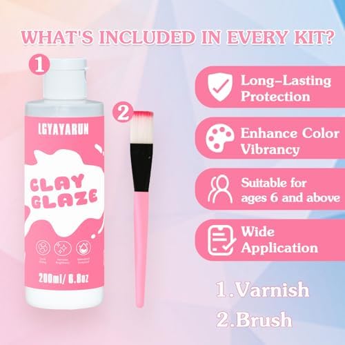 Polymer Clay Glaze 200ml Fast Drying Sealant with Brush