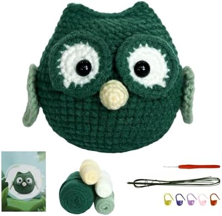 Fortilo Crochet Kit for Beginners Green Owl