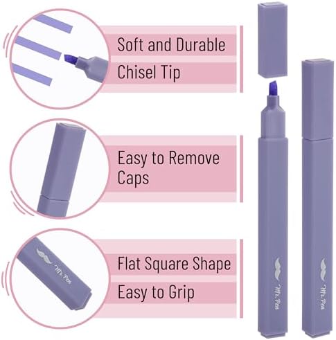 Mr. Pen- Aesthetic Highlighters No Bleed, 8 Pack, Assorted Colors | Chisel Tip, Cute Highlighters Assorted Colors for Journaling, Highlighting, Underlining, Fast Dry, Back to School Supplies