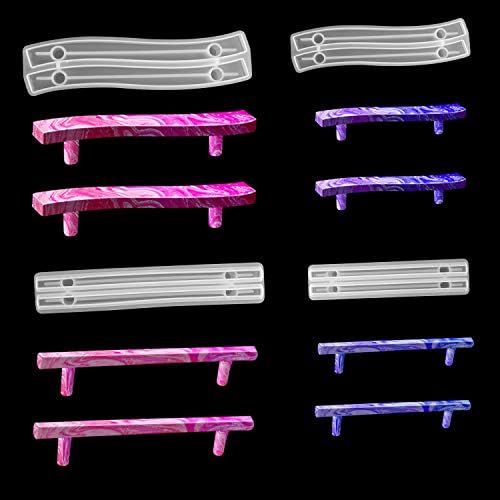 8 Pcs Tray Handles for Resin Mold,4 Set Silicone Tray Handle Mold Epoxy Resin Casting Halloween Molds for DIY Art Craft Storage Cabinet Cupboard Serving Board Jewelry Trays Drawer Fruit Platter