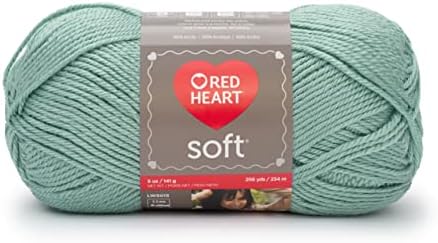 Red Heart Soft Yarn for Crocheting and Knitting, Seafoam, 3-Pack