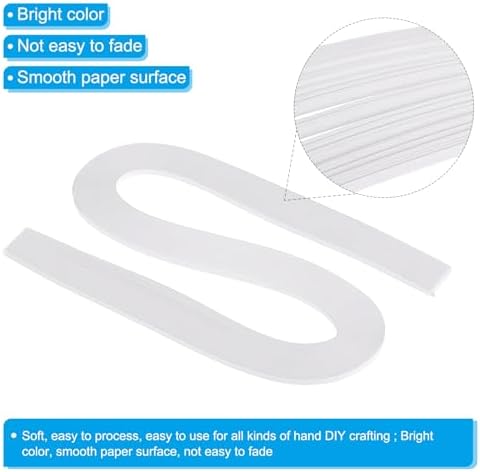 PATIKIL 240pcs Quilling Strips Paper 1/8"(3mm) 21"(54cm) Origami Paper Quilling Strip for Art DIY Hand Craft Christmas, White