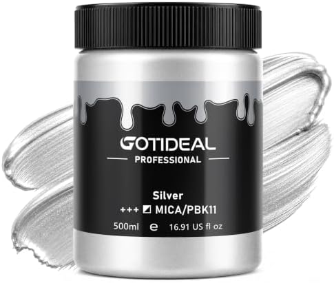 GOTIDEAL Silver Acrylic Paint, Silver Large Paint (500ml/16.9oz)