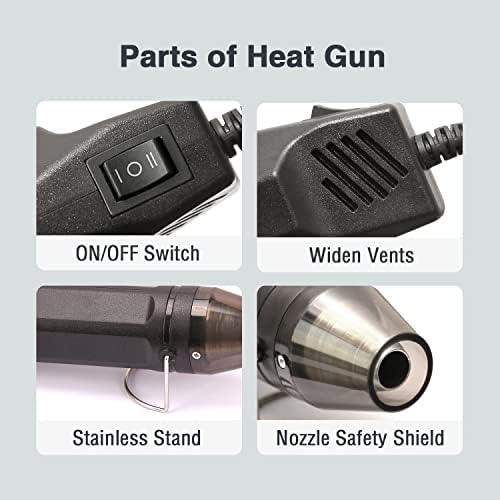 LDK Mini Heat Gun, 300W Hot Air Gun Dual Temperature 392℉ & 662℉ | 4.9Ft for Shrink Wrapping, Epoxy Resin & Vinyl, Craft Embossing, Phone Repair Heat Gun