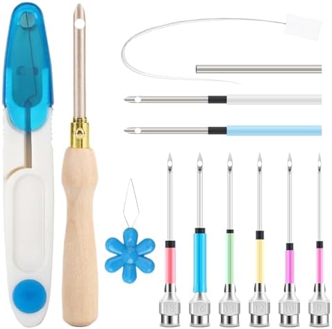 AUGSUN 13 Pcs Punch Needle Kit Embroidery Tool Set for Beginners Adults