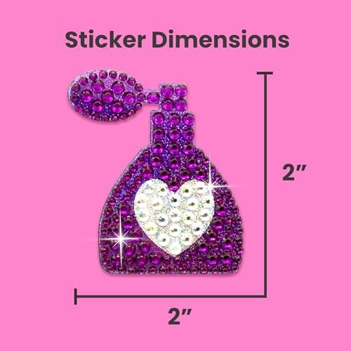 StickerBeans® Rhinestone Stickers - Glam Squad 2 Sticker Pack, 2” x 2” Unique Sparkly Cut-to-Shape for Collecting, Trading, Decorating Laptops, Phone Cases, Scrapbooks