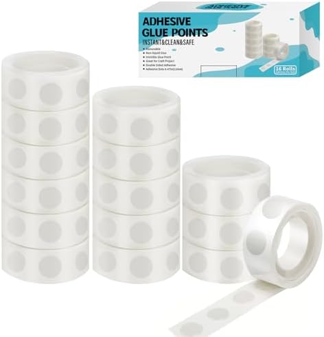 gegemaoyi 1600pcs Glue Point Clear Balloon Glue Removable Adhesive Dots Double Sided Dots of Glue Tape for Balloons Craft Glue Points Dots Sticky Dots or Wedding Decoration