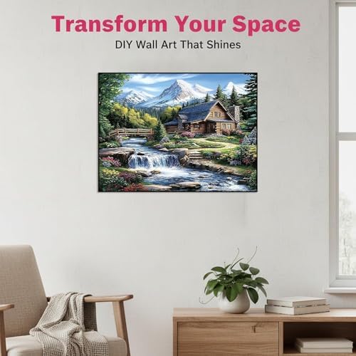 WNPOKN Cabin Diamond Art Kits for Adults 16 x 12 inch