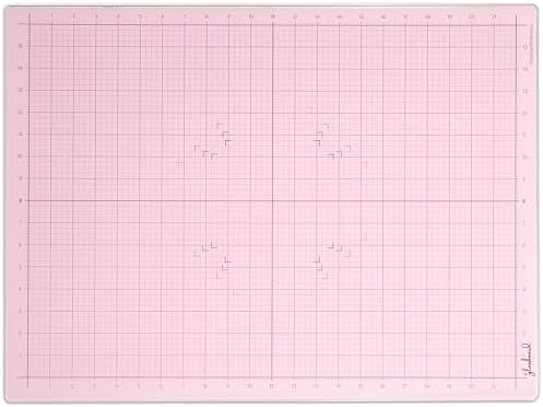 GLASSBOARD STUDIO Glass Craft Mat - Magnetic, Heat & Scratch Resistant - For Crafting, Cutting, Painting, Mixed Media Artwork - Grid Lines, Non-Slip Rubber Feet (Blush 18"L x 24"W)