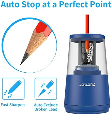 JARLINK Electric Pencil Sharpener, Heavy Duty Helical Blade, Auto Stop