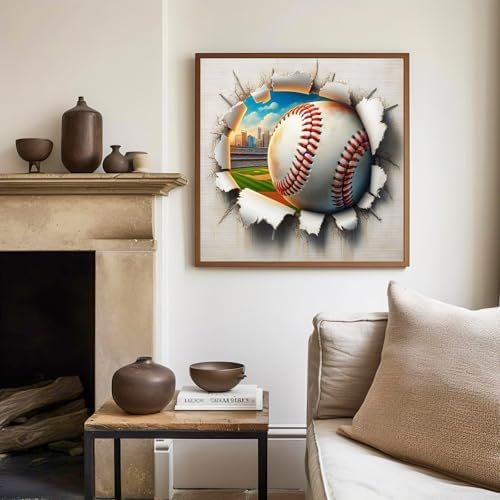 Baseball Paint by Numbers Kit for Kids, 8x8 inch