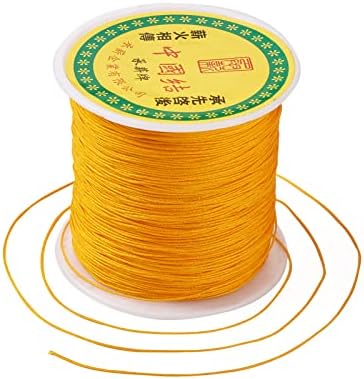 150 Yards 0.5mm Braided Nylon Crafting Thread Chinese Knotting Beading String Macrame Cord Rope for Necklace Bracelet Jewelry Craft Making, Dark Orange