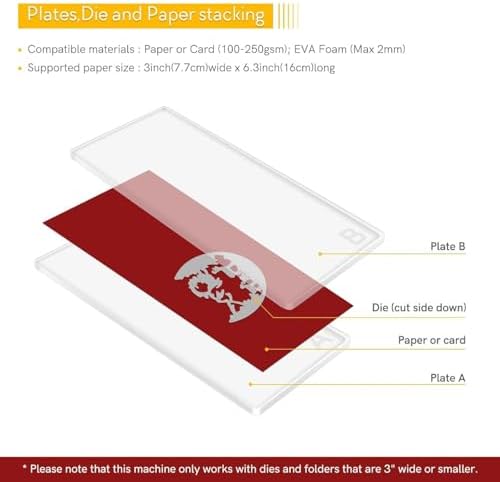 1 Pair Cutting Plate for Mini Die Cutting Machine, 6.26 x 3 x 0.1 inch Clear Polycarbonate Plastic Cutting Plates, Die Cuts Machine Cutting Pads for Embossing Scrapbooking Crafting & Card Making