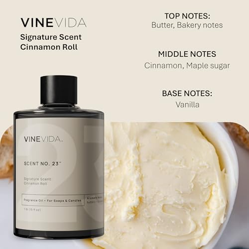 VINEVIDA [16oz] Cinnamon Roll Fragrance Oil - Fall Scent for Candle Making - Essential Oil - Candle Scents