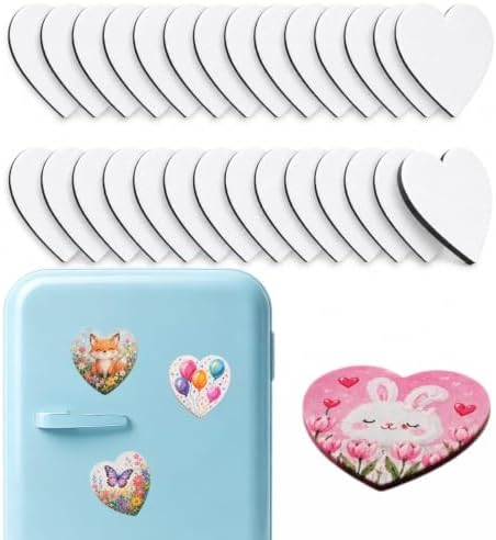 30 Pack Heart Shape Mini Canvas Board 3 Inch