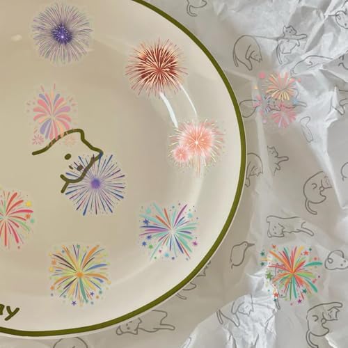 50Pcs Firework for Scrapbooking,Self-Adhesive Transparent Stickers Scrapbook Supplies Journaling Supplies for Adult Card Making Letters DIY Water Bottle Cards Decoration