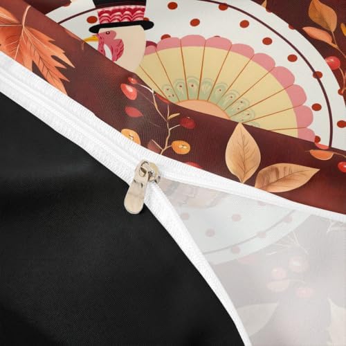 Erosebridal Vintage Farmhouse Rooster Duvet Cover Toddler Size Fall Maple Leaf Berry Bedding Set for Kids Boys Girls Warm Autumn Harvest Comforter Cover Thanksgiving Artwork Bedclothes Room Decor