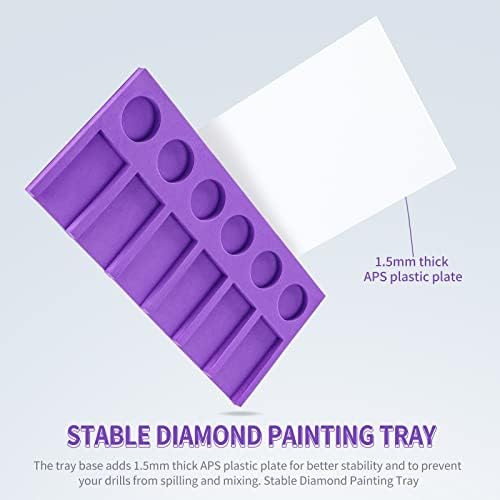 Diamond Painting Accessories Tray Organizer for Diamond Art Kits for Adults, Diamond Art Accessories Tools Kits, Diamond Art Storage Tray for Glitter Rhinestones, Diamond Bead Organizer Tray