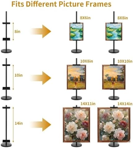 Adjustable Tabletop Easel Stand for Picture Frames, Picture Easels for Display, Gold Easel, Picture Frame Stand, Adjustable Art Easel.(18inch,Black)