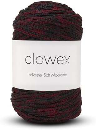 Polyester Soft Macrame Cord 2.5-3mm, 191 Yards x 1/9 inc Turkish Polyester Rope, Braided Macrame Yarn for DIY Crafts, Plant Hanger, Wall Hanging, Macrame Bag