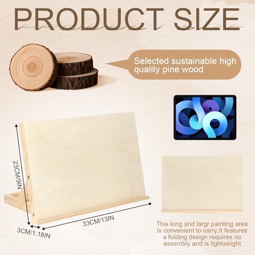 4 Pack Tabletop Wooden Easels for Painting, Adjustable Angle Art Desktop Easel Stand for Crafts, Painting Canvas, Drawing, Books and Artwork Display, 13 x 9 Inch