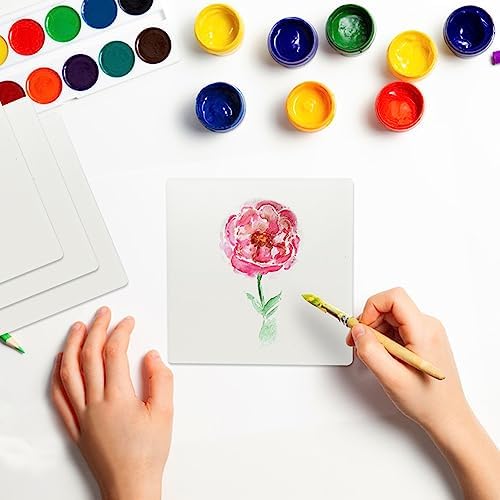 50 Pieces 4 Inch Blank Ceramic Coasters, Unglazed Ceramic Tiles Coasters, Ceramic Tiles with Cork Backing Pads for Painting, DIY Crafts, Mosaics, Square, White.by GNIEMCKIN.