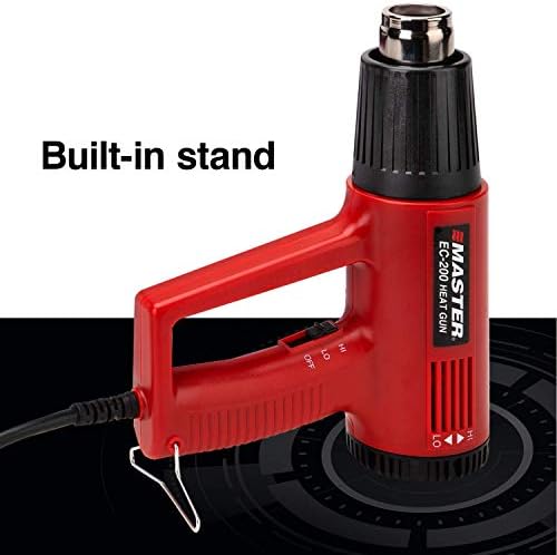Master Appliance EC-200 Variable Temperature Heat Gun, Hot Air Gun, 120V, 10 Amps, 1200W, for shrink wrap, wire connectors, shrink tubing, crafts, stripping paint