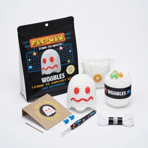 The Woobles PAC-MAN Glow-in-the-Dark Ghost Crochet Kit (Ages 12+)
