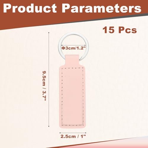 MECCANIXITY Leather Keychain Blanks Bulk Rectangle Laser Engraving Keychain Kit